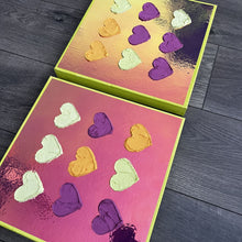 Colorful, Holographic Textured Hearts Painting Set