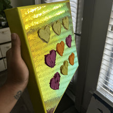 Colorful, Holographic Textured Hearts Painting Set