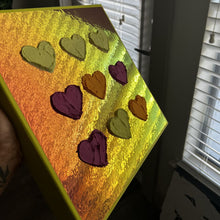 Colorful, Holographic Textured Hearts Painting Set