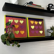 Colorful, Holographic Textured Hearts Painting Set