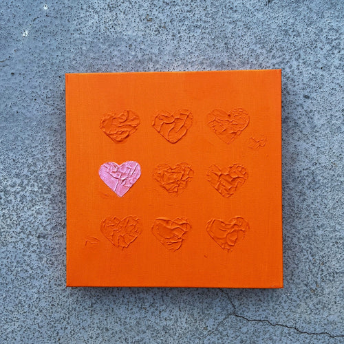 Textured Hearts #2 Orange