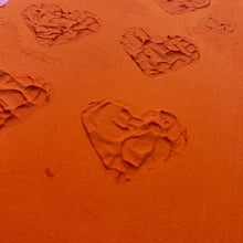 12" x12" Textured Hearts #2 Orange