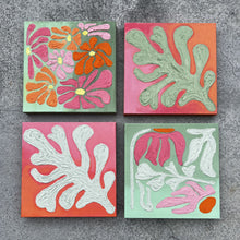 Pink and Orange Abstract Floral Set