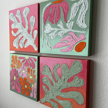 Pink and Orange Abstract Floral Set