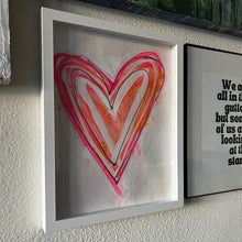 11" x 14" Pink, Orange, Gold, Heart Wall Art