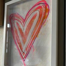 11" x 14" Pink, Orange, Gold, Heart Wall Art