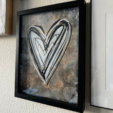 11" x 14" Black, White, Gold, Heart Wall Art