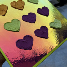 Colorful, Holographic Textured Hearts Painting Set