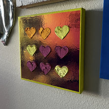Colorful, Holographic Textured Hearts Painting Set