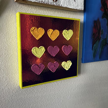 Colorful, Holographic Textured Hearts Painting Set