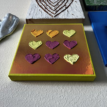 Colorful, Holographic Textured Hearts Painting Set